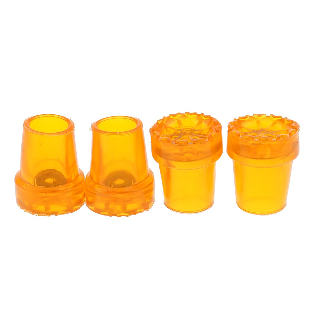 4pcs 22mm Heavy Duty Crutch Ferrules Rubber End Walking Stick Cane Replacement Tips with Steel Insert, Yellow