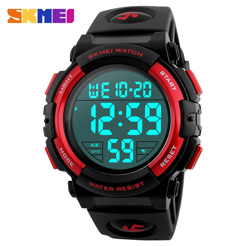 Kinder Kinder Uhren SKMEI Outdoor Sport Digital Uhr Wasserdicht 50M Kinder Jungen Armbanduhren 1258: Red