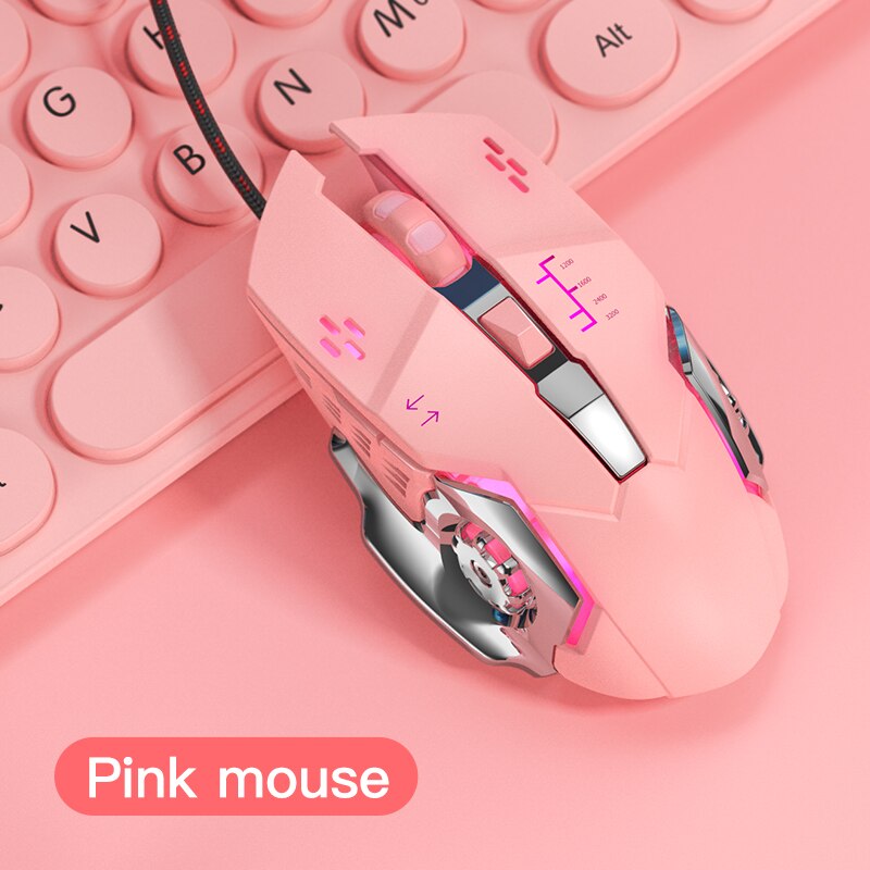 Wired Gaming Mouse Ergonomic 6Button LED Optical 3200 DPI USB Computer Mouse Gamer Mice Mause With Breathing light For PC Laptop: Pink