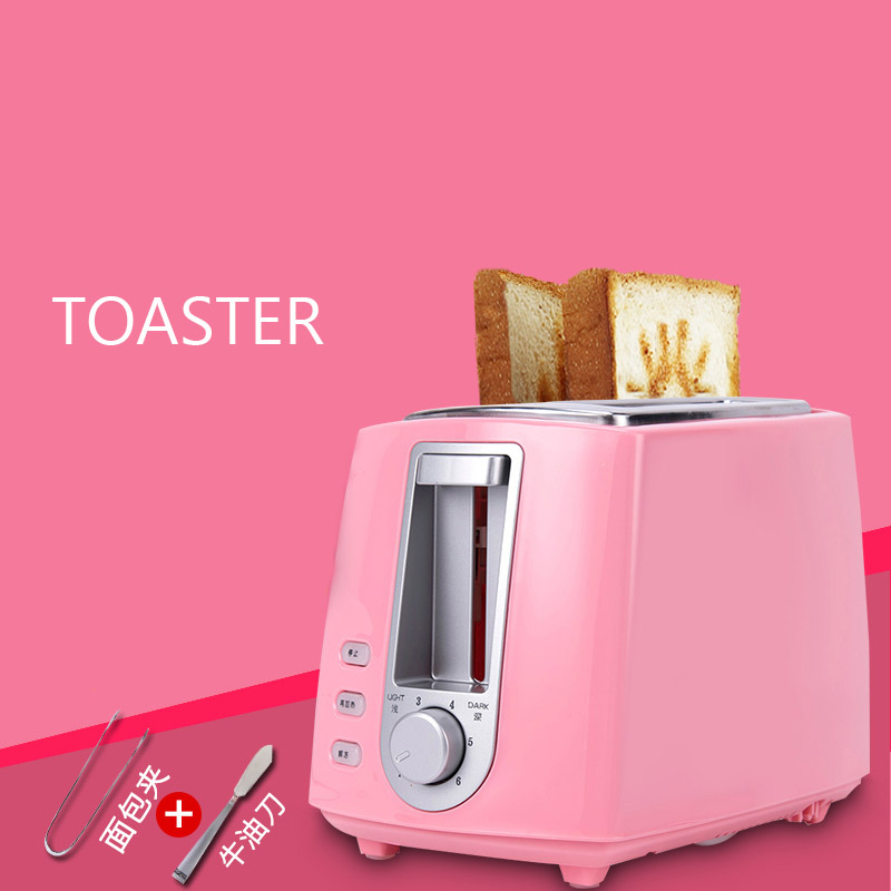 2 stks brood mini desktop ontbijt broodrooster roze en witte kleur glimlach patroon broodrooster