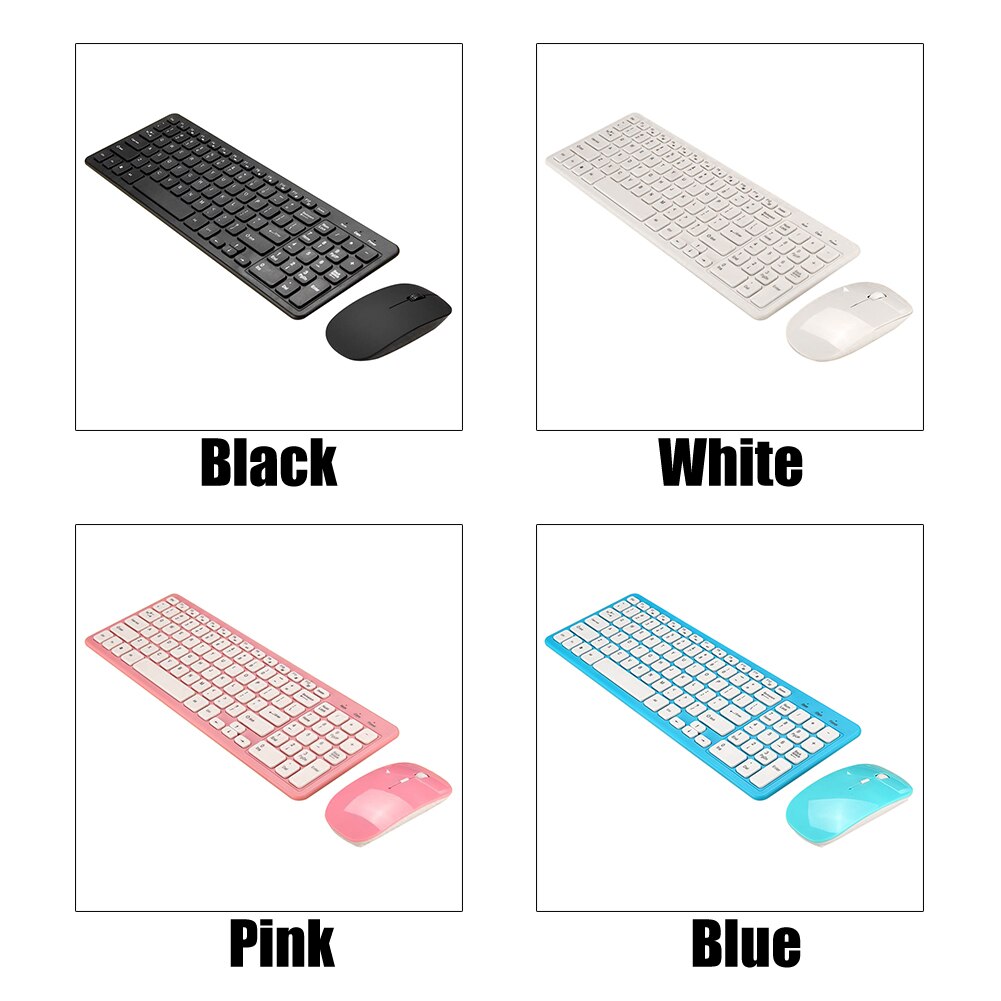 1 Set Wireless Keyboard Mouse Combo Ultra Thin Full Size Keyboard and Mouse set For Computer Laptop PC Office