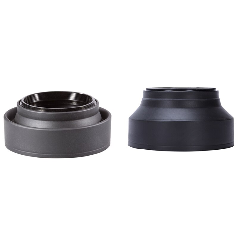 2 stück schwarze gummi-gegenlichtblenden für dslr-kameras , 52mm & 67mm