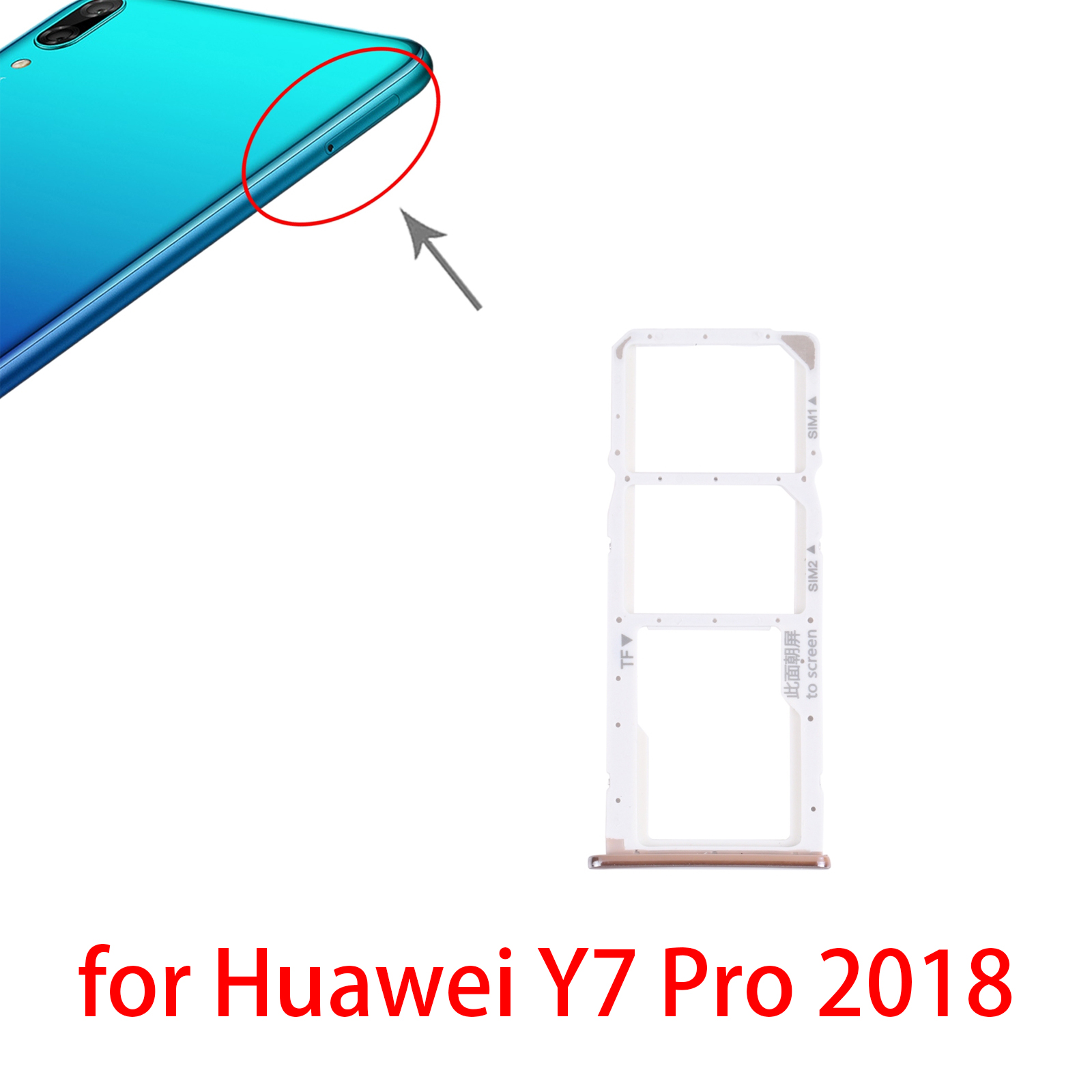 Sim Kaart Lade + Sim Card Tray + Micro Sd Card Tray Voor Huawei Y7 Pro
