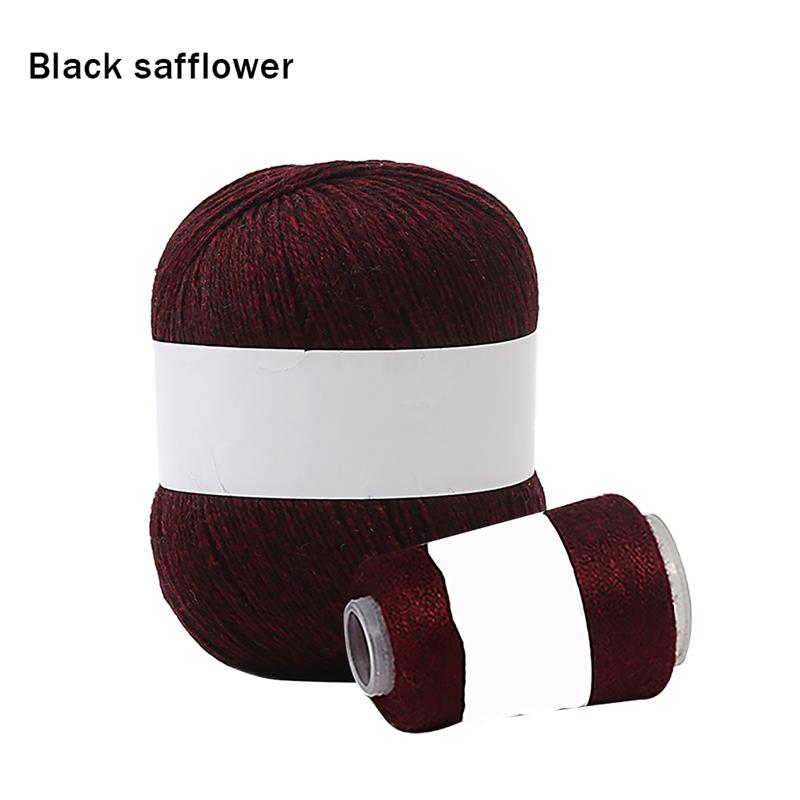 Fil à tricoter mélangé, corde en macramé épais pour Crochet, ficelle de fabrication artisanale, noir: Black red flower