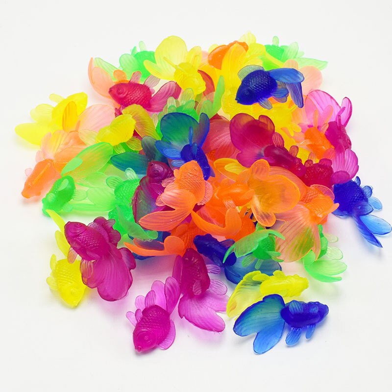 20pz PVC di Plastica Ambiente-amichevole Colorato di Simulazione Pesci Rossi Modello giocattolo intrecciare Uovo Giocattoli Giochi tutto'aperto impostato Da Pesca Giocattolo