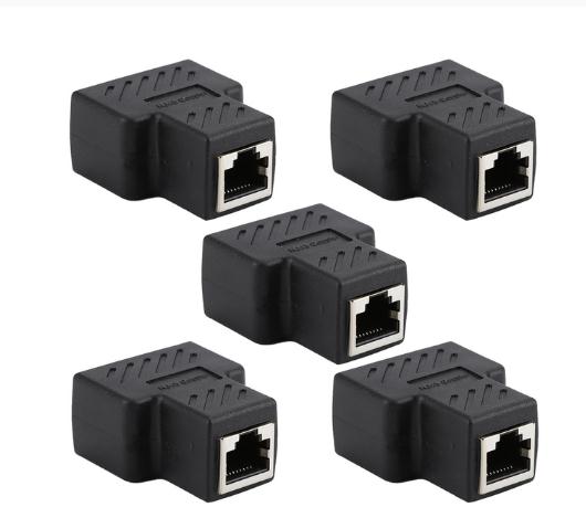 1 To 2 LAN Ethernet Network LAN Connector Adapter Coupler Extender RJ45 Ethernet Cable Extension Converter Network Cable Plug: Default Title