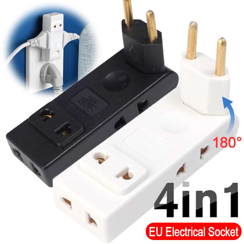 4-in-1 EU-Stecker-Verlängerungssteckdose, faltbar, Frankreich, Deutschland, Spanien, Steckerkonverter, AC-Steckdose, uns-zu-EU-Stecker-Adapter, Steckdosen