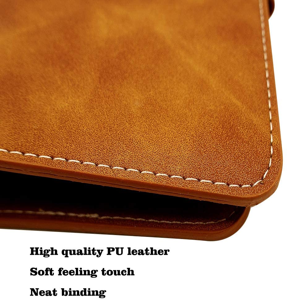 12pcs Clear Plastic Binder Envelopes with A6 PU Leather Notebook Binder, Loose Leaf Bags Budget Envelope System