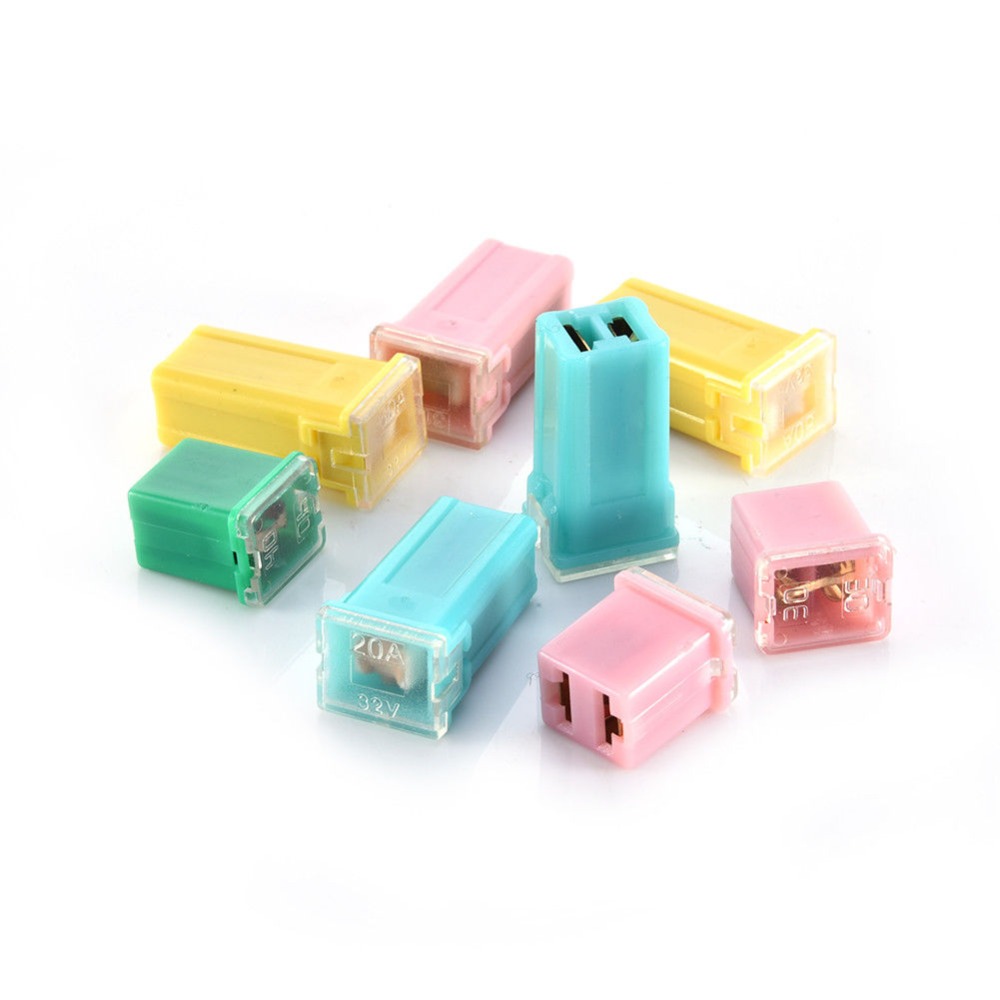 20pcs Mini Vierkante Zekering 20A 30A 40A 50A 60A AMP Set Automotive Auto Zekering met Plastic Doos Assortiment Auto zekering