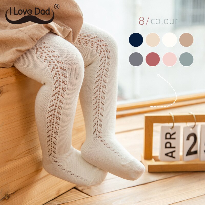 Meias-calças para bebês meninas, meia-calça fina de algodão respirável para crianças pequenas, cores sólidas
