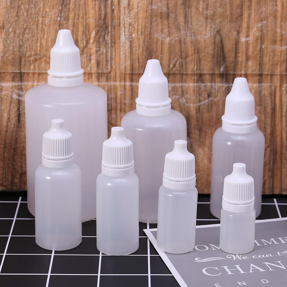 5-100ml Empty Plastic Squeezable Dropper Bottles Eye Liquid Dropper Container Dispenser Refillable Bottle White