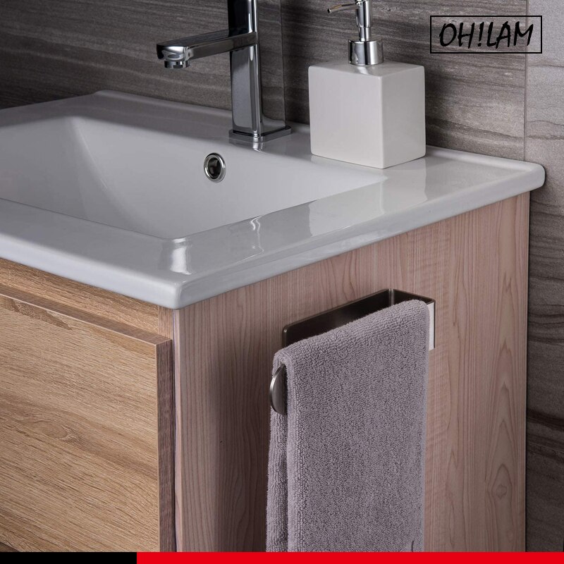 JS Porte-Serviettes Mural Autocollant Acier Inox 304 - 40 Cm - Fixation Sans Perçage - Lot De 2