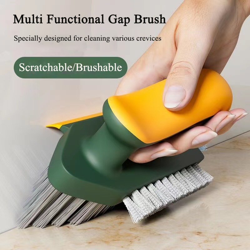 Household Cleaning Brush Kitchen Gadgets Tiles Window Trough 4in 1 V-shaped Brush for Kitchen Home Supplies Tools Bathroom