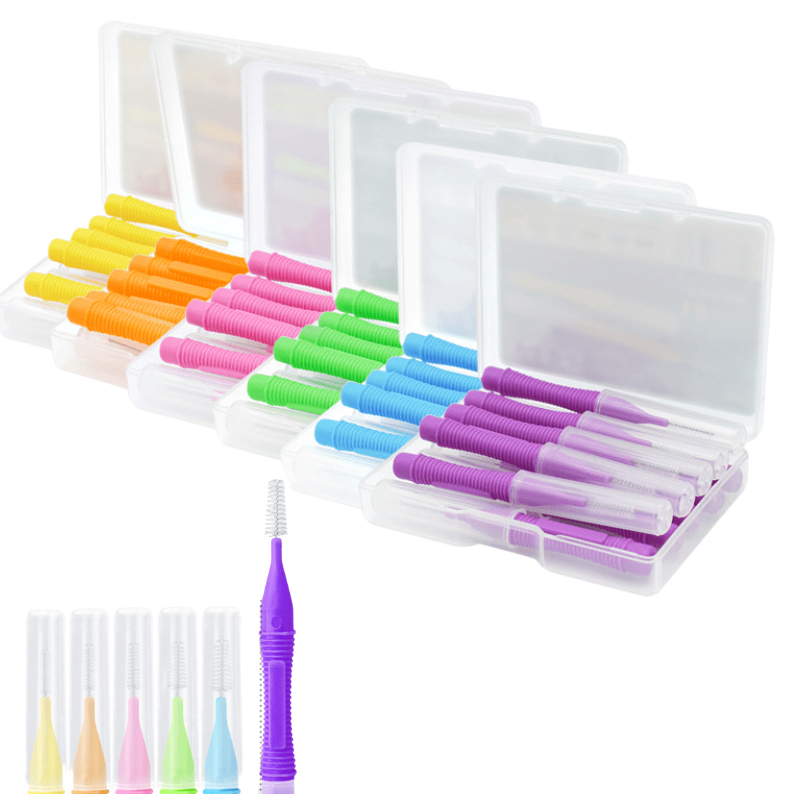 Oral Care Push-Pull Interdental Brushes Orthodontic Wire Toothbrush Imported Caliber 0.4-1.0mm 10pcs/box Brushes