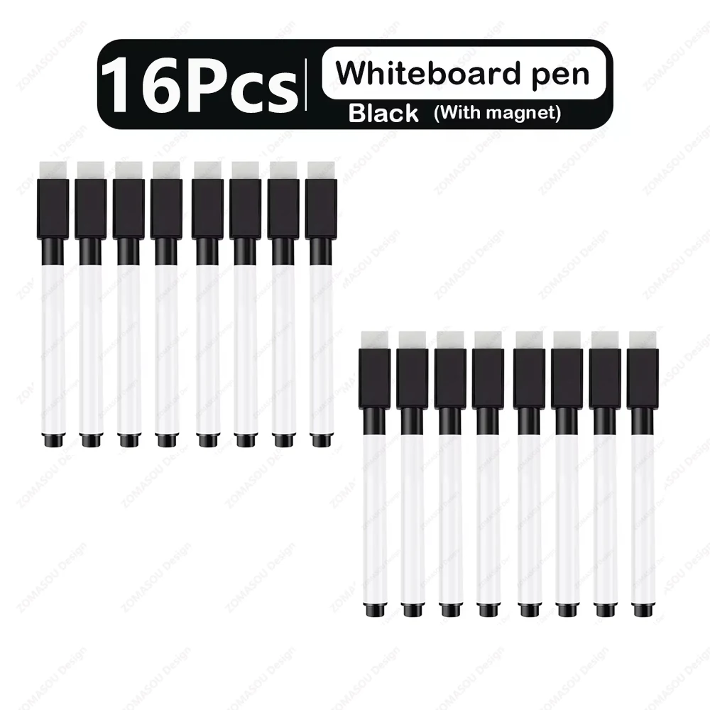 1-48Pcs Magnetic Erasable Whiteboard Pen Color Options Numbering Stationery Office Teaching Supplies for Blackboard Student Note: Pink