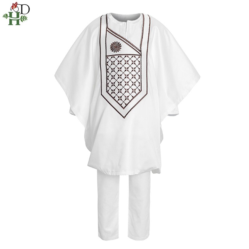 H &amp; D abiti africani per bambini ragazzi T-camicia a maniche lunghe ricamo Dashiki veste camicia ansimare impostato 3 pezzi abito Agbada abbigliamento per bambini: XL