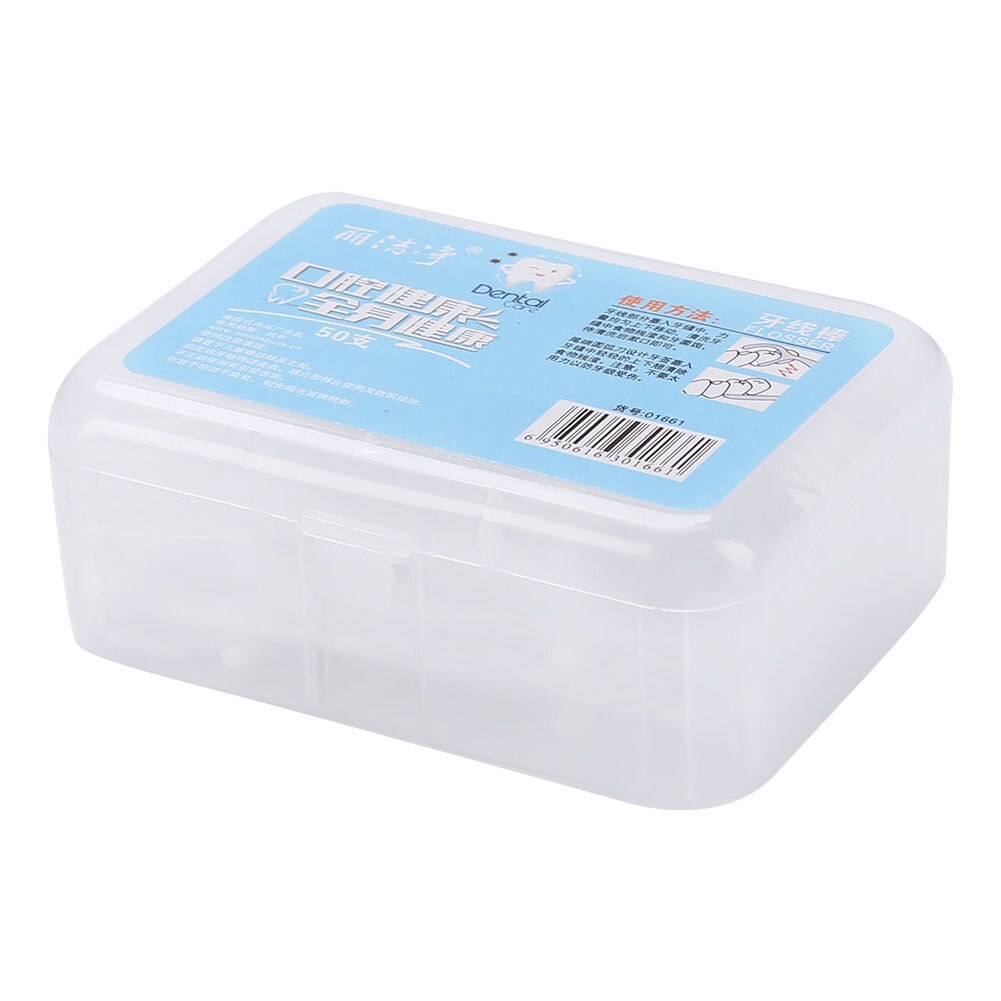 50 Pcs/Box Disposable Dental Floss Nylon Wire Interdental Brush Teeth Stick Toothpicks Floss Pick Oral Gum Teeth Cleaning Care