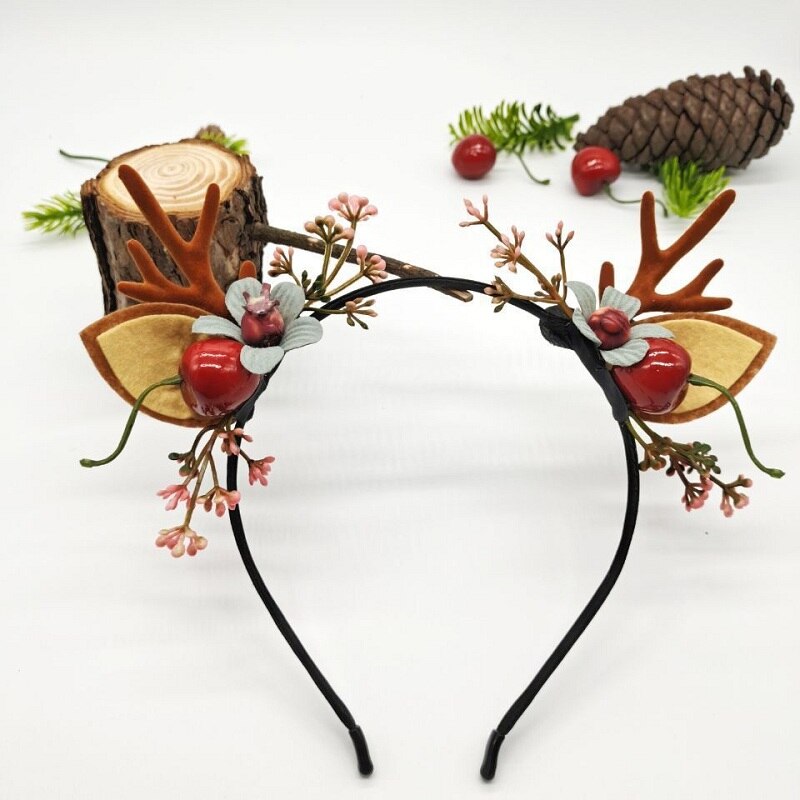 Kerst Ornamenten Hoofdband Dubbele Pony Kapsel Haarspeld Kappers Hoofddeksels Haar Gadgets Kerst Hoofdband Elf Oren Hoorns: B1