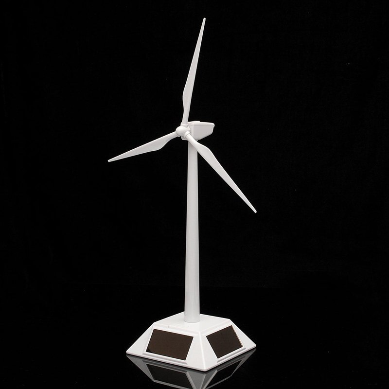 Plastic Model-Solar Powered Windmill Wind Turbine Desktop Decor Science Toy