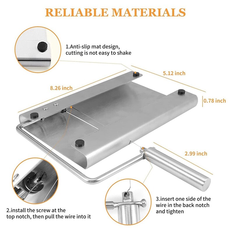 Stainless Steel Cheese Slicer Multifunctional Cheese Slicer Cheese Divider Cheese Butter Cutter