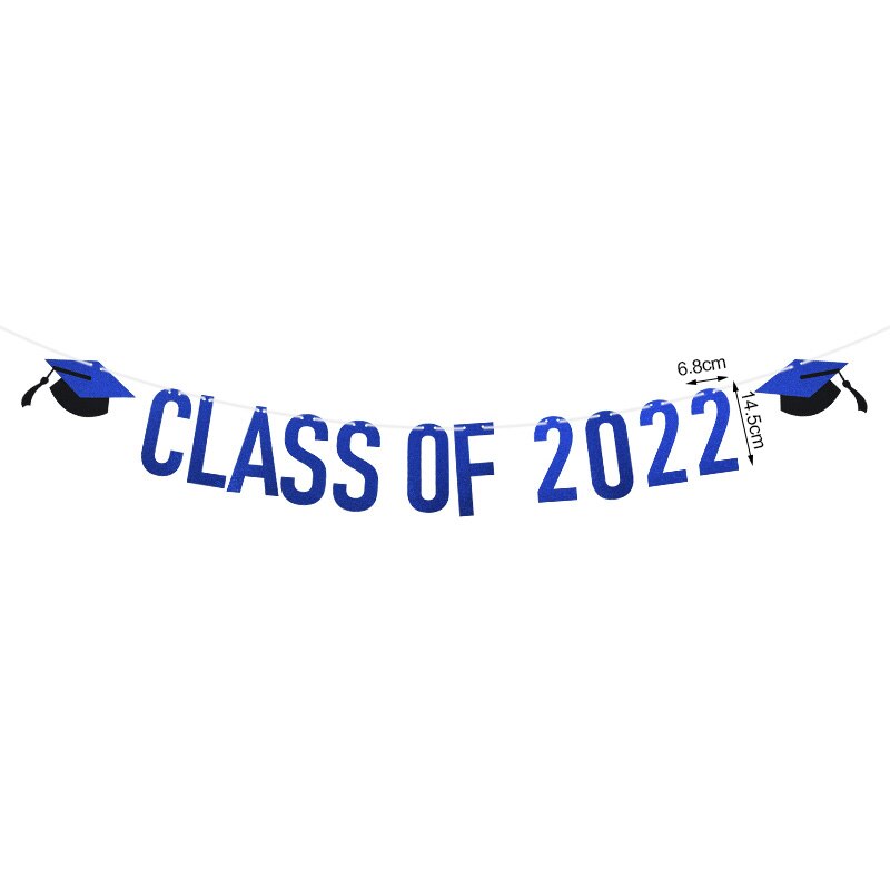 Class of 2022/We Graduated/Congratsgrad Banner Garland Graduation Celebration Ceremony Party Decorations Glitter Paper Bunting: B01