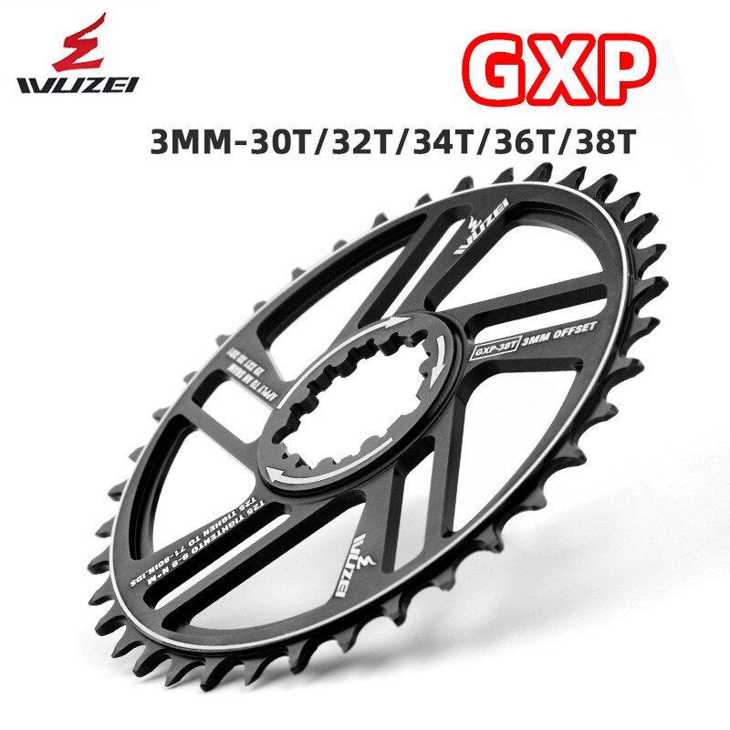 WUZEI-plato GXP para bicicleta de montaña, rueda de cadena para SRAM X9 XX1 X0, montaje directo Offset, 3mm, 30T, 32T, 34T, 36T, 38T, 40T, 42T