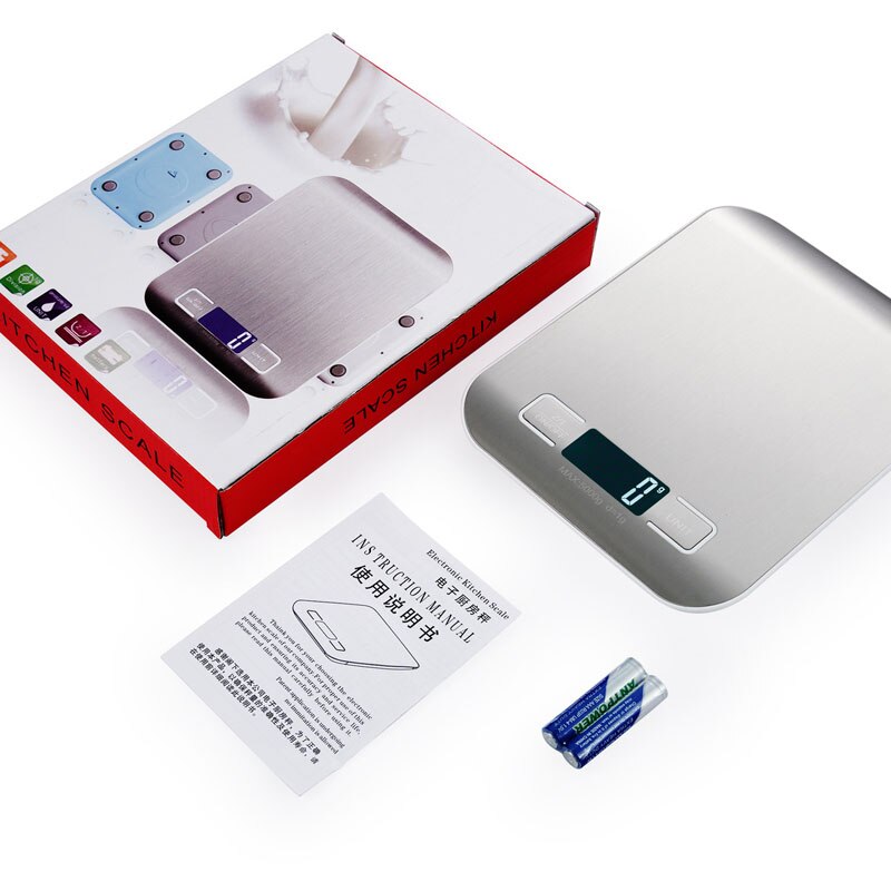 10/5Kg 1g waga kuchenna cyfrowa waga analityczna ze stali nierdzewnej dieta spożywcza bilans pocztowy pomiar LCD wagi elektroniczne