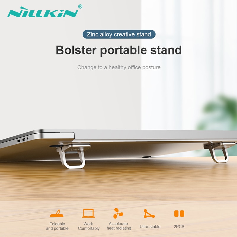 NILLKIN 1 Pair Laptop Stand For MacBook Laptop 11.6-17inch Mini Portable Cooling Pad Non-slip Silicone Bolster Portable Stand