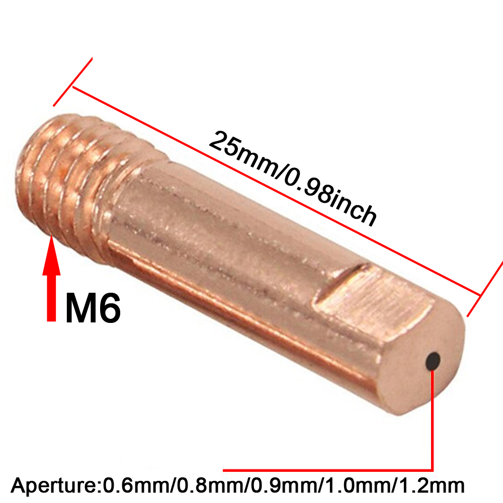 10 Punte Di Contatto MB15AK Per Saldatura MIG – 0,6-1,2mm, Filetto M6, Ricambi
