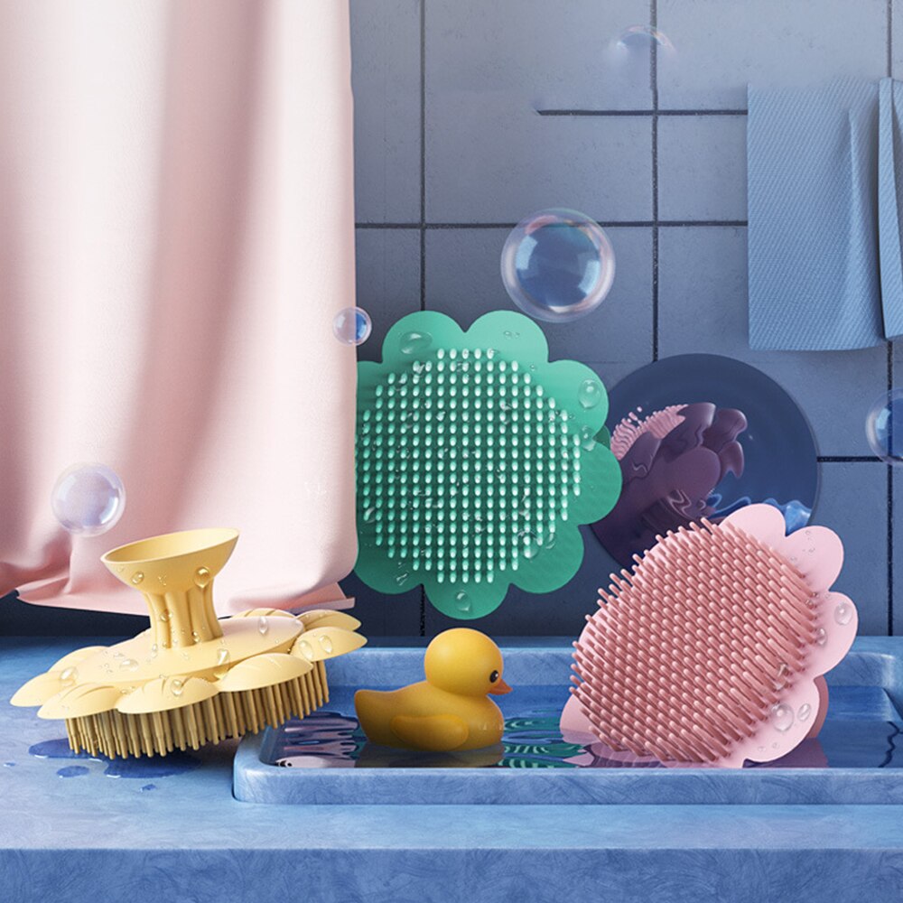 Baby silicone shampoo brush to remove dandruff, baby bath, bath brush, rub mud, children’s bath, cotton baby shampoo