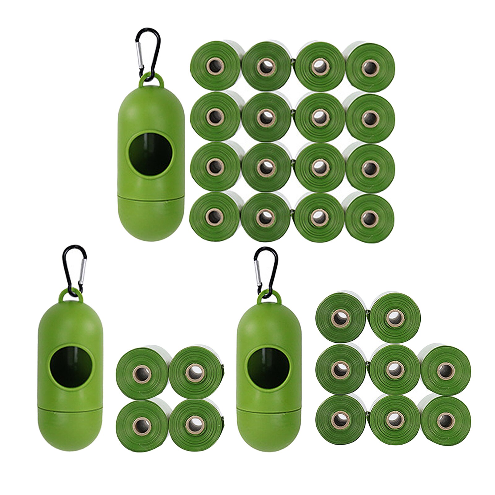 Biodegradable Doggy Waste Dog Poop Bags w/ Dispenser Unscented Pet Poo Bag for Outdoors Using