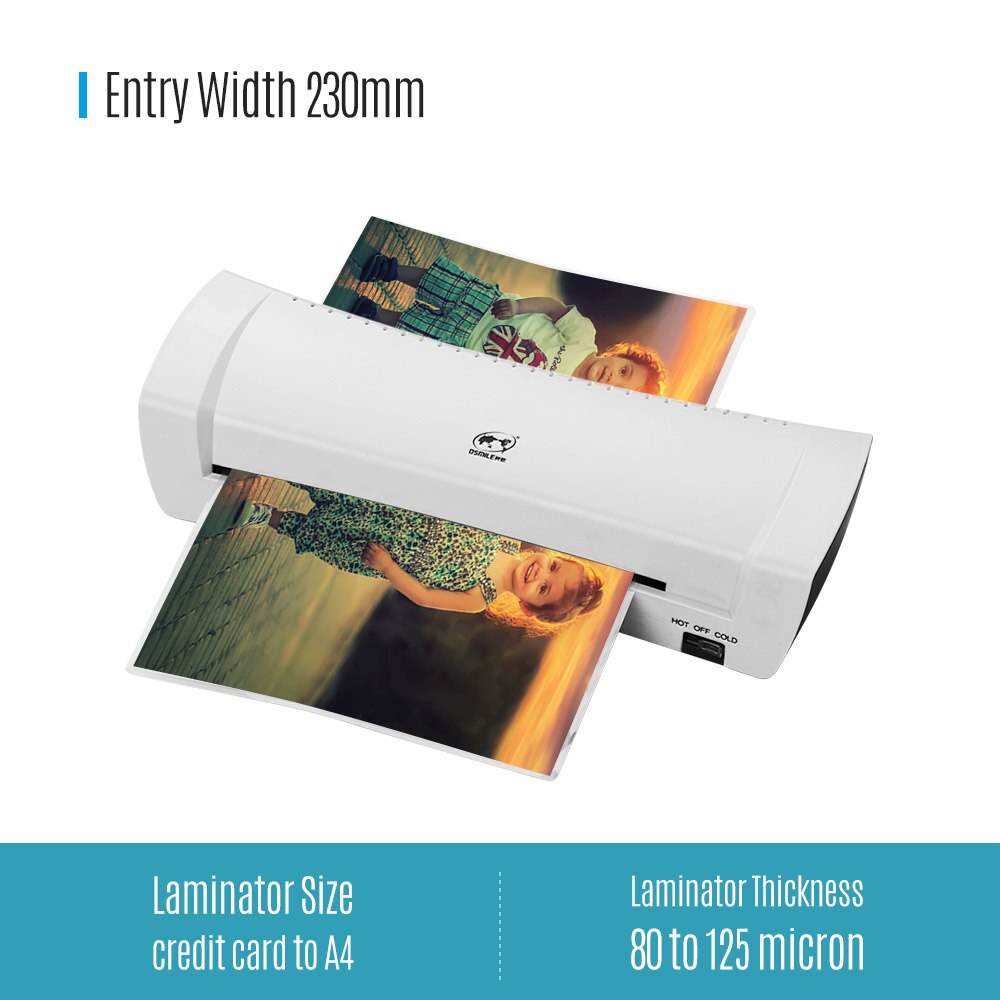 OSMILE SL200 Laminator Machine and Cold Laminating Machine Two Rollers A4 Size for Document Picture Credit Card Home School