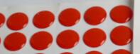 10 stk = 1 sæt armaturhåndtag mærke tilbehør fastgørelsesskruehåndtag og koldtvandsskiltkontakt rød og blå etiket dekorativ dæksel: Rød