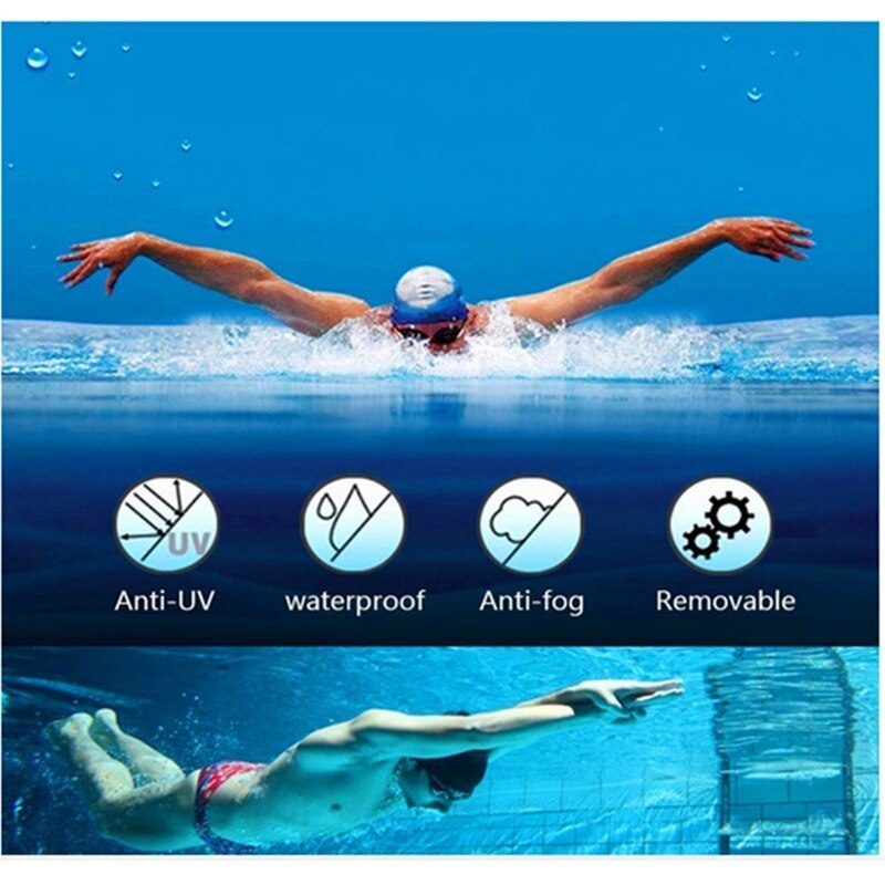 Svømmebriller svømmebriller anti fog uv beskyttelse ingen utæthed til voksne mænd kvinder børn svømmebriller