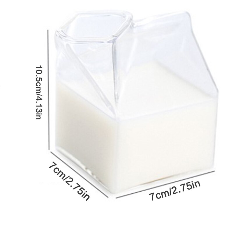 350ML Milk Carton Water Bottles Glass Milk Carton Water Bottles Eco-friendly Water Containers Perfect for Home Juice Use