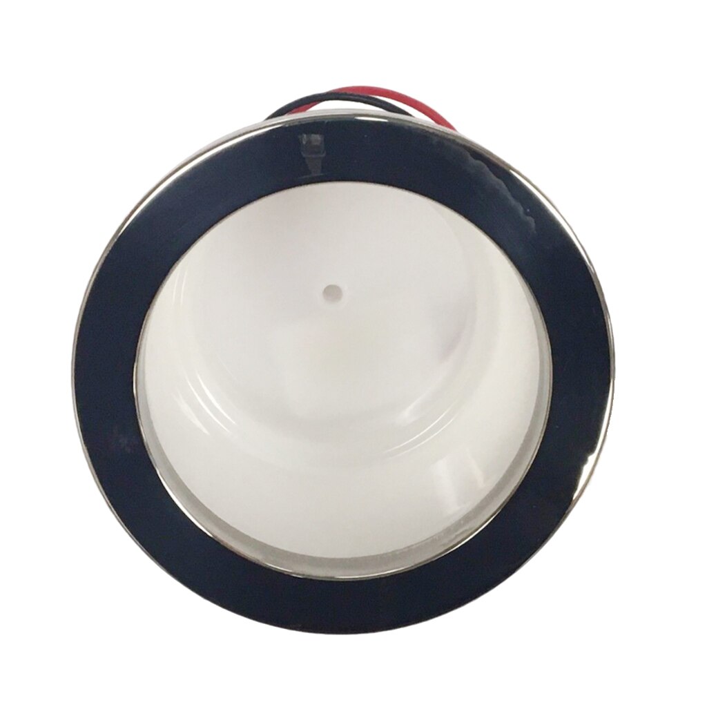 12 Volt Boat Marine RV Cup Holder With Blue LED Light Lamp & Stainless Steel Rim