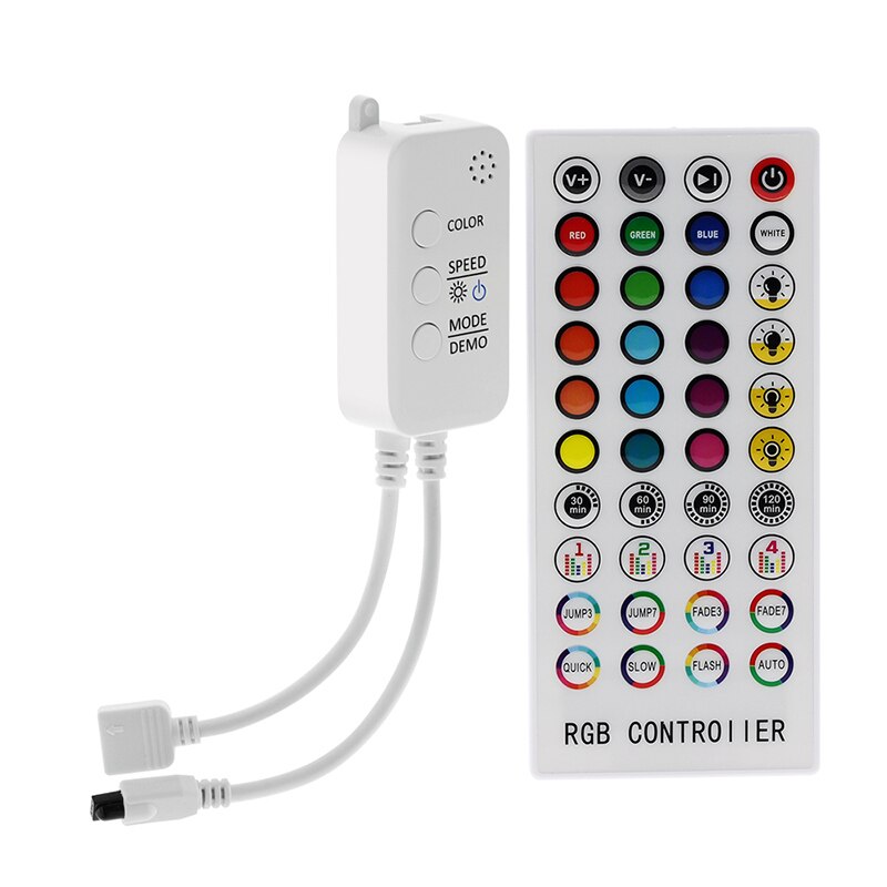 Controlador de música por Bluetooth, RGB DC12V 40Key IR, mando a distancia para 2835 5050 RGB, luces de tira LED: Single Output