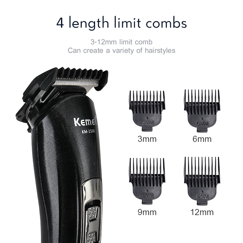 Profession Rechargeable Hair Clipper For Men Waterproof Wireless Low Noise Electric Shaver Beard Nose Ear Shaver Hair Trimmers: KM-1506