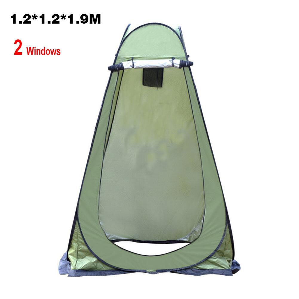Portable private shower toilet, pop-up camping tent, UV protection, outdoor portable: 2window green