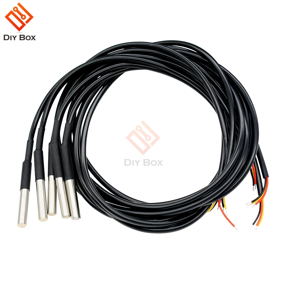 1m/2m/2.5m/3m ds18b20 à prova dntc água digital sensor de temperatura sonda ntc termistor cabo térmico compatível de aço inoxidável