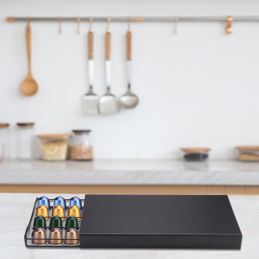 40 Pods Coffee Pod Holder Storage Drawer Coffee Capsules Organizer Heat Resistant Durable Kitchen Coffee pod drawer Tool