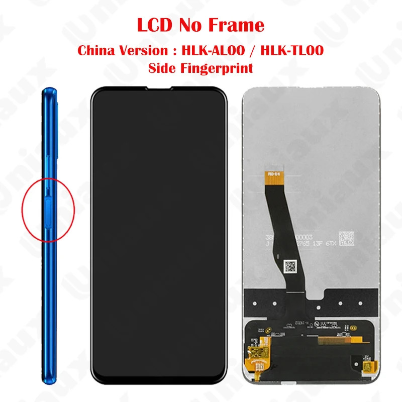 6.59 tuuman huawei honor 9x pro lcd-näyttö kosketusnäyttö digitizer kokoonpano varaosat honor 9x näyttö: Laivasto
