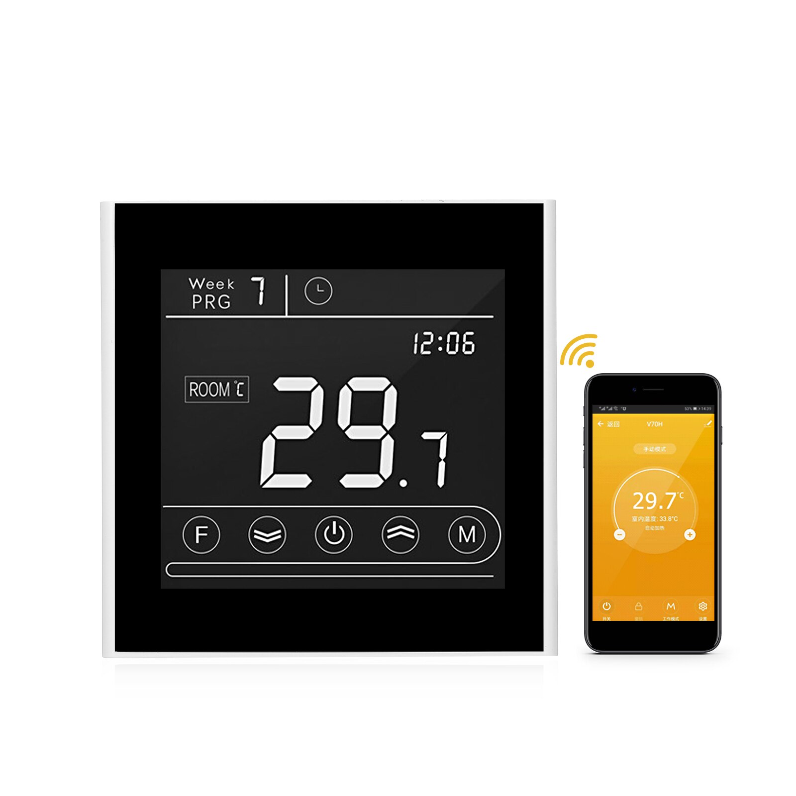 Wifi Thermostat Programmable Water Boiler Heating Thermostat Temperature Controller LED Touchscreen Backlight Remote Control