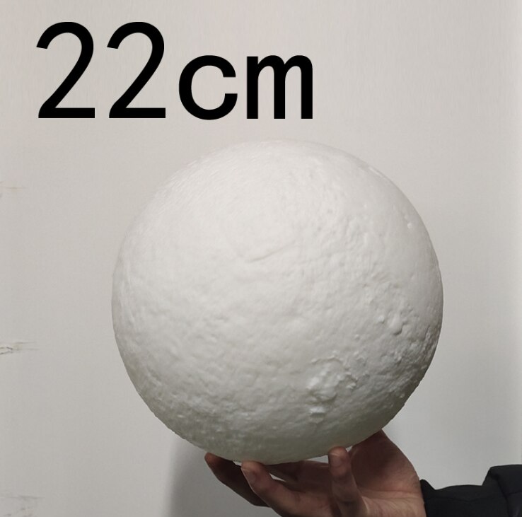 8/12/18/20/22/30CM 3D-gedruckt gemalt mond licht berühren 16 farben + klatschen + fernbedienung: 22 cm Mond Lampe