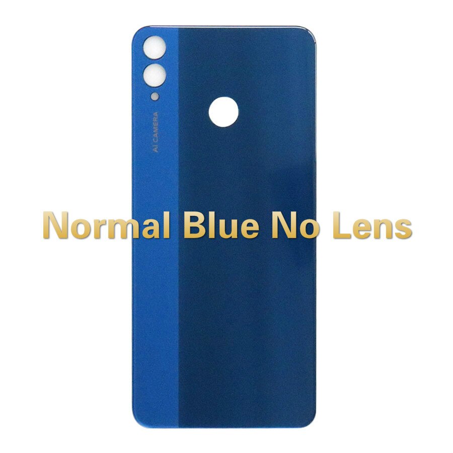 For Huawei Honor 8X Back Battery Cover Glass Panel Rear Door Housing Case With Camera Lens For Honor 8X Back Cover JSN-L21: Normal Blue No Lens