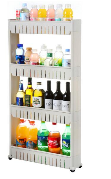 Arrangør stue kjøkken dårlig til кухни plast mellomrom oppbevaring bevegelig hylle: Grå 4 etterslep