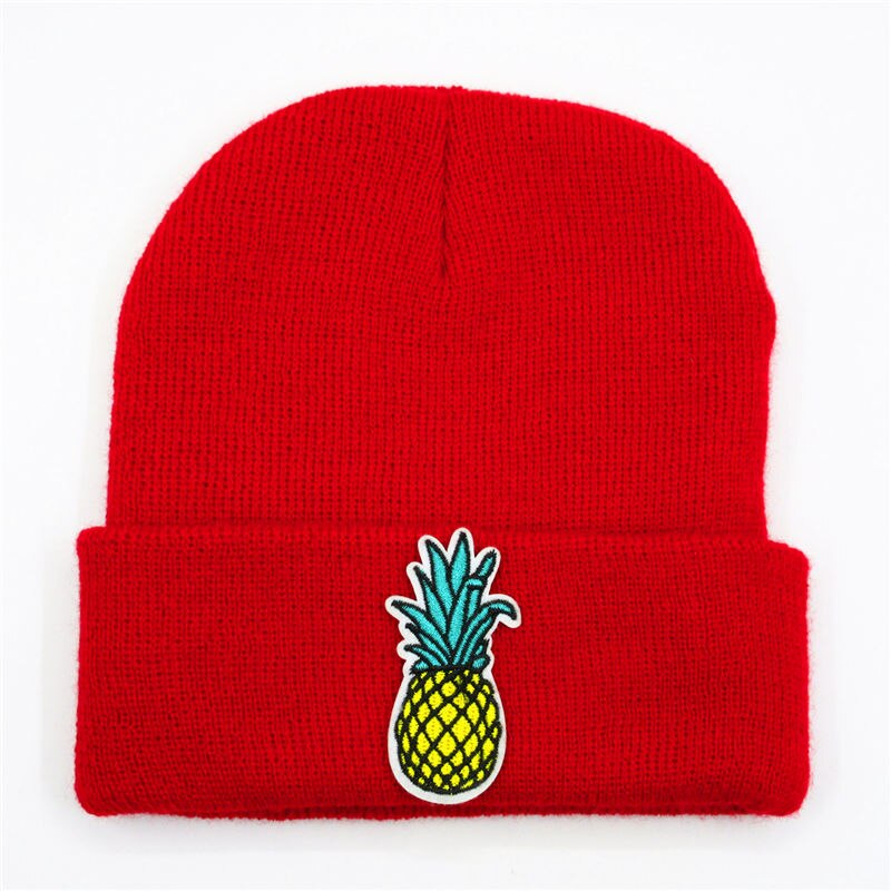 Ananas fruit borduurwerk dikke gebreide muts winter warme muts skullies pet muts voor kinderen mannen vrouwen 147