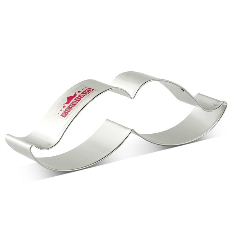Emporte-pièce moustache keniao pour la fête des #39  - 13.4 x 3.7 cm -  fondants pâtisserie pain sandwich moule - acier inoxydable