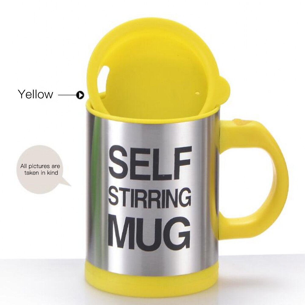 350ml Automatic Self Stirring Mug Coffee Milk Mixing Mug Stainless Steel Thermal Cup Electric Lazy Double Insulated Smart Cup 5: Yellow