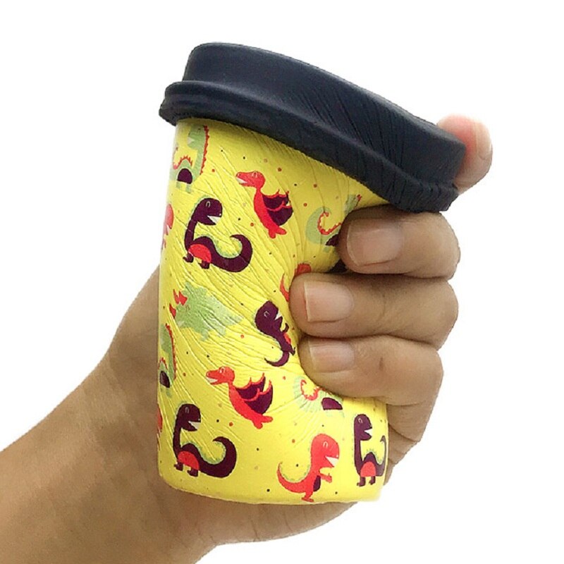 Pu Simulatie Dinosaurus Koffie Cup Squishy Stress Reliever Squishy Langzaam Stijgende Squeeze Speelgoed Voor Kinderen Volwassen 10*8cm